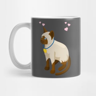 3d effect cute cat with medal Mug